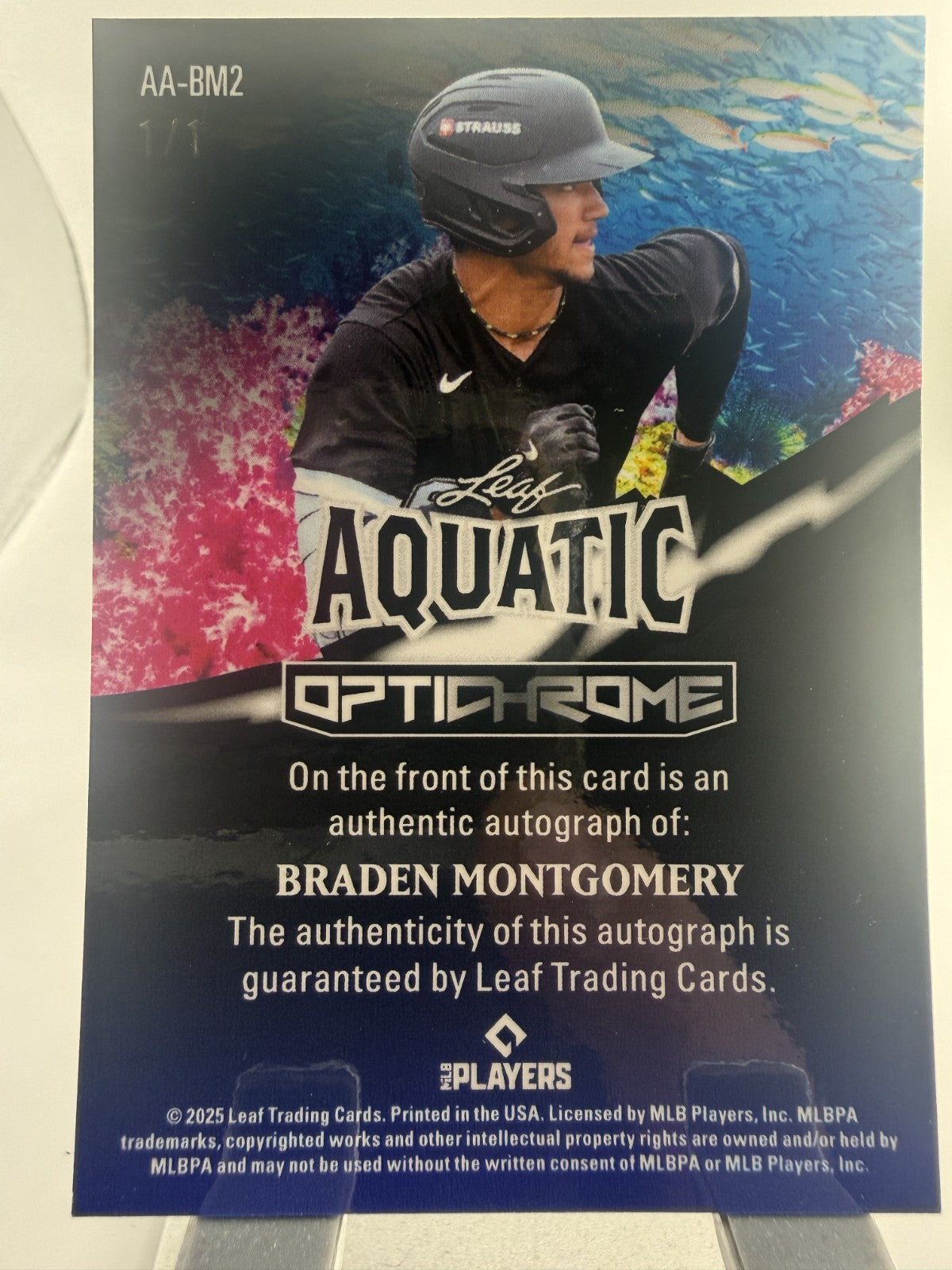 2025 Leaf Aquatic Braden Montgomery Chicago White Sox 26 MLB Prosp # AA-BM2 1/1