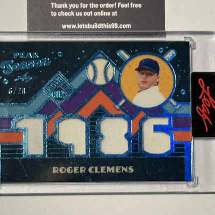 2026 Leaf 1986 Roger Clemens Game Used Memorabilia #PS-22 Number 6/20