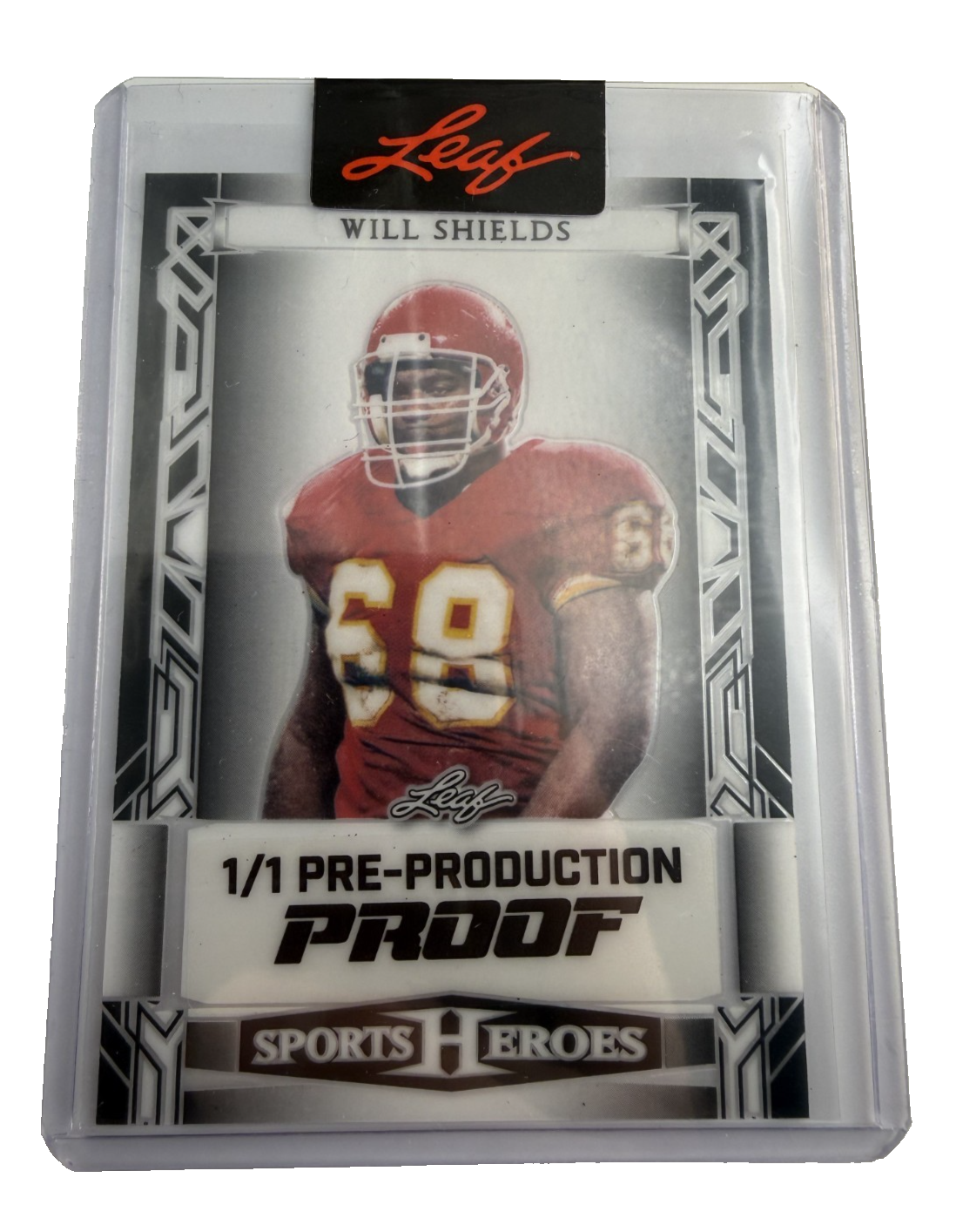 Will Shields 1/1 Pre-Production Proof Sports Heroes Leaf
