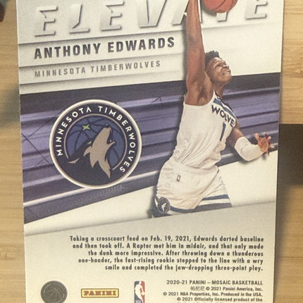 20-21 Panini Mosaic Elevate Anthony Edwards Minnesota Timberwolves #12