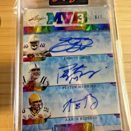 2023 Leaf Football Mv3 Emmitt Smith / Peyton Manning / Aaron Rodgers 6/7