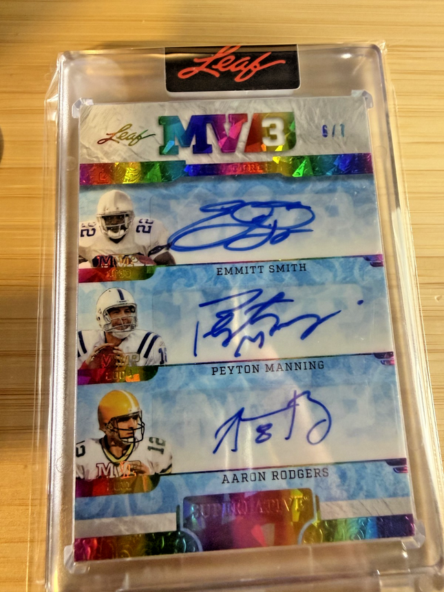2023 Leaf Football Mv3 Emmitt Smith / Peyton Manning / Aaron Rodgers 6/7