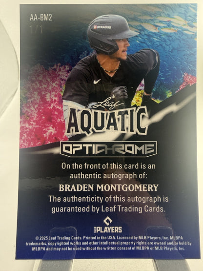 2025 Leaf Aquatic Braden Montgomery Chicago White Sox 26 MLB Prosp # AA-BM2 1/1