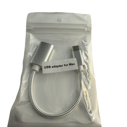 USB Adapter for MAC Female USB Port with USB-C Male End White 6 Inches