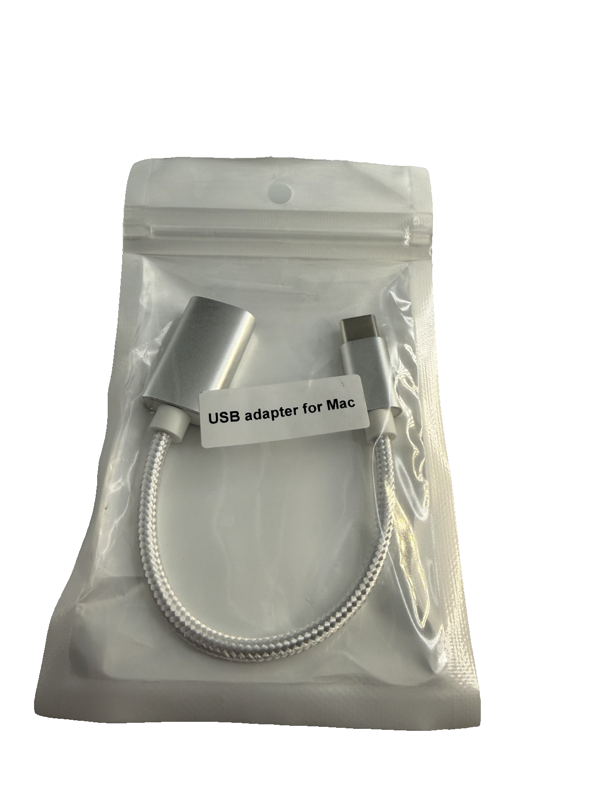 USB Adapter for MAC Female USB Port with USB-C Male End White 6 Inches