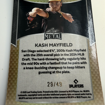 2025 Kash Mayfield Leaf Metal Blue Prismatic 29/49 #113