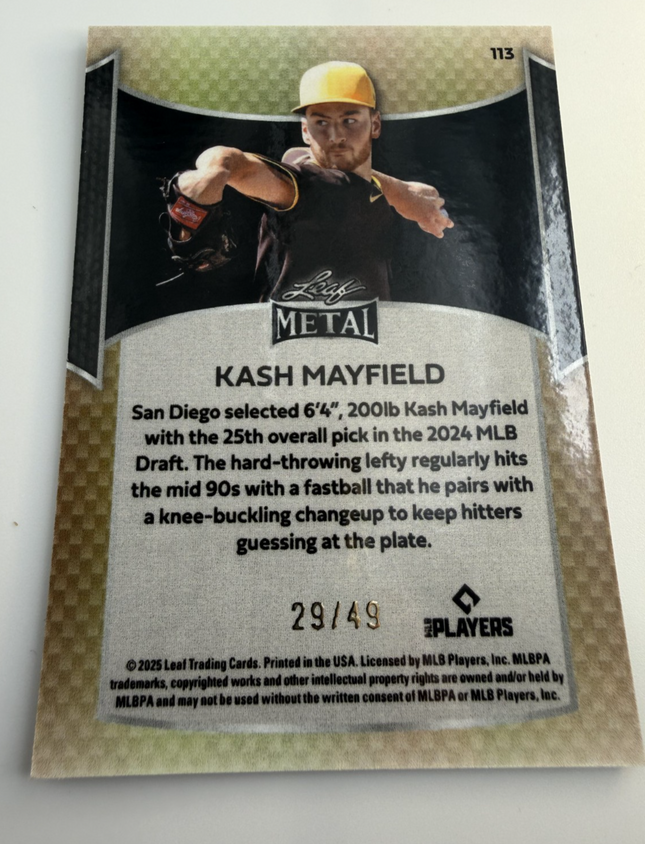 2025 Kash Mayfield Leaf Metal Blue Prismatic 29/49 #113