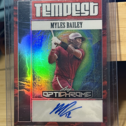 2025 Leaf Myles Bailey Tempest #TA-MB1 Auto 1/2 Chicago Cubs MLB 75th Draft 2026