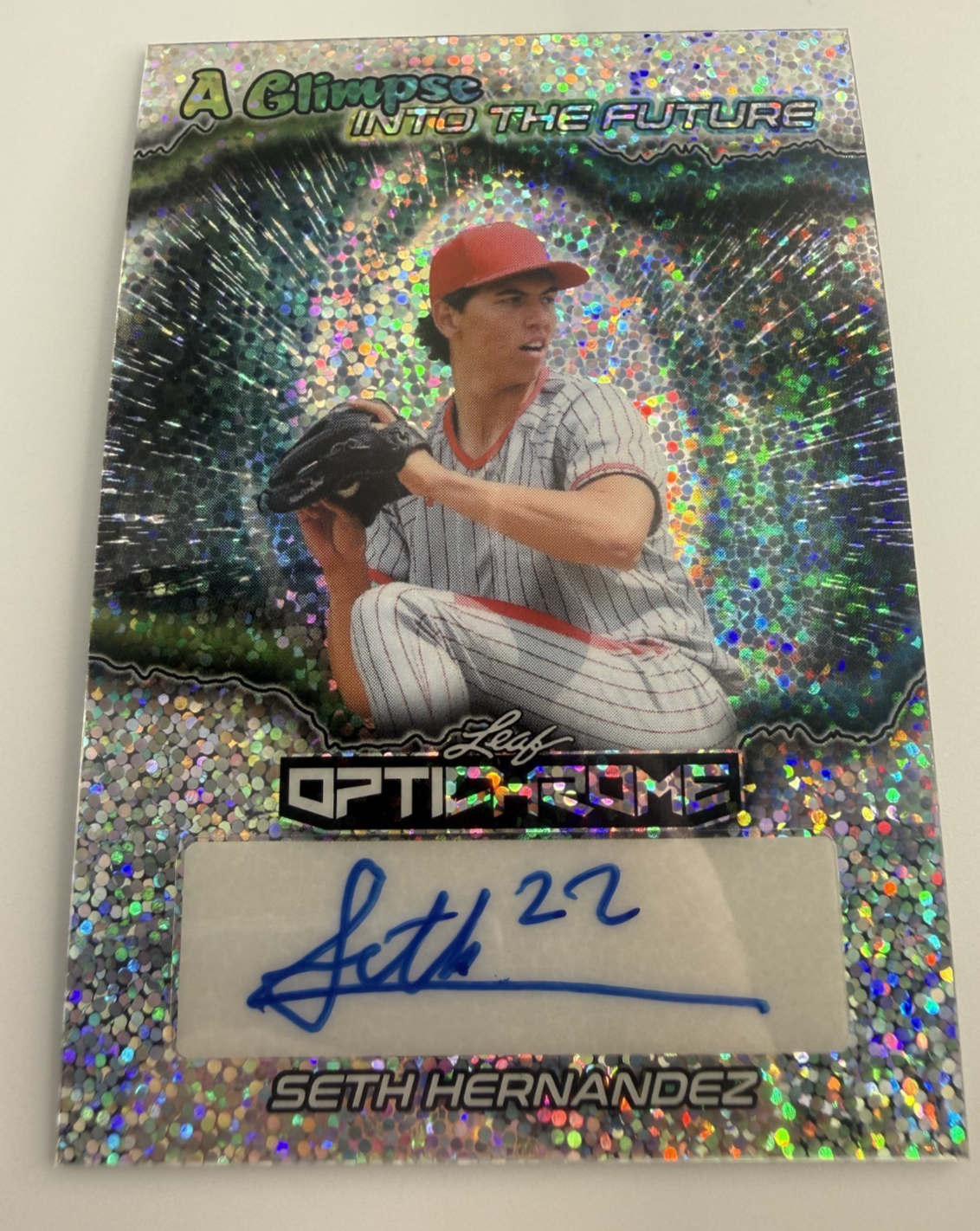 2025 Leaf Seth Hernandez Glimpse into future MLB 3 Prospect #FA-SH1  Auto 6/10