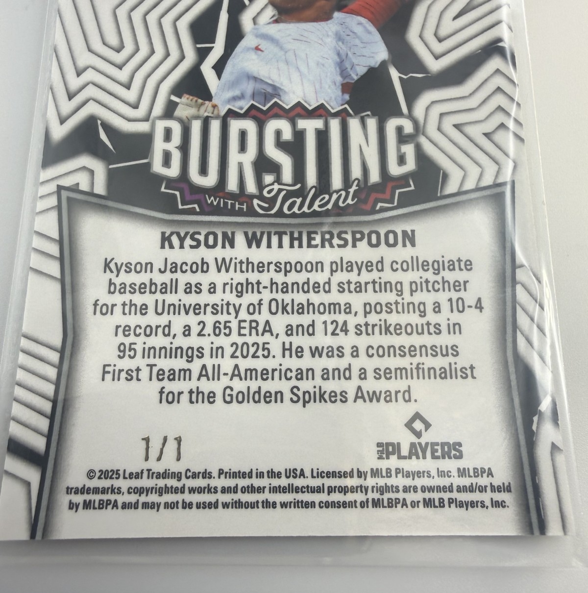 2025 Leaf Vivid Kyson Witherspoon Bursting Talent #TB-85 1 of 1