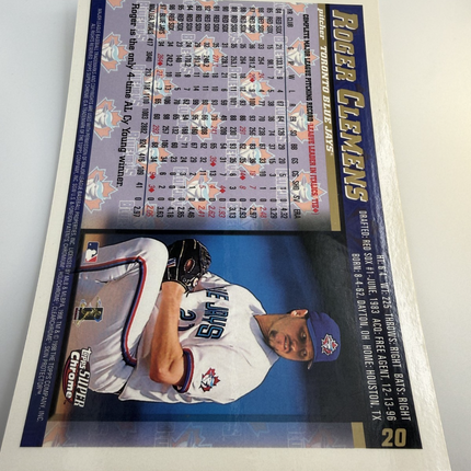 1998 Topps Roger Clemens Super Chrome Jumbos  #20