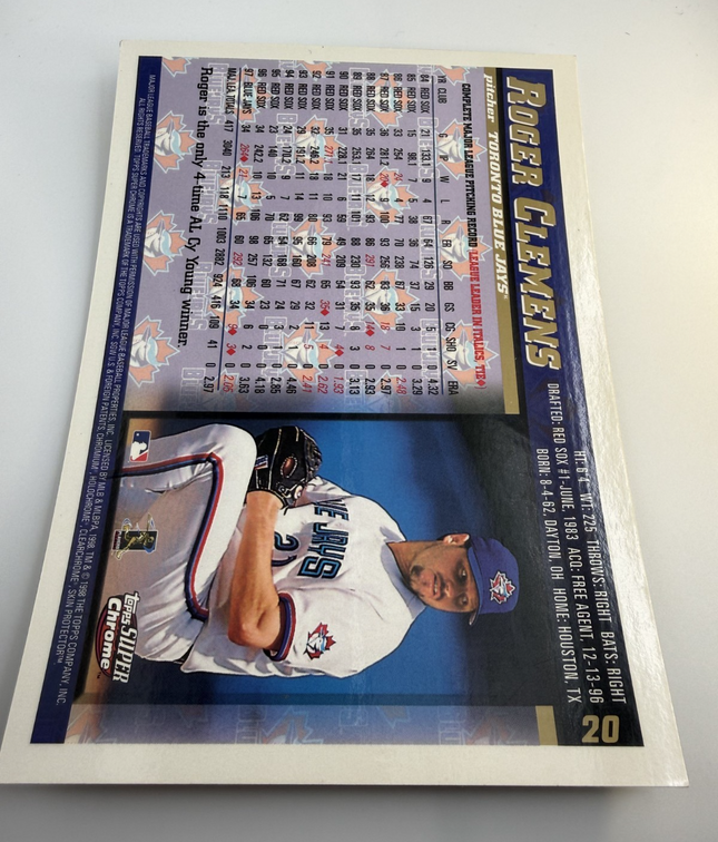 1998 Topps Roger Clemens Super Chrome Jumbos  #20