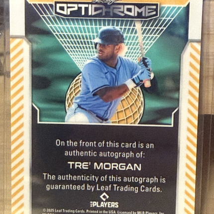 2025 Leaf Optichrome Tre Morgan Tampa Bay Rays #BA-TM1 Auto 3/8