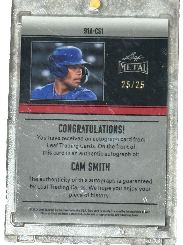 2024 Leaf Metal Auto Prismatic Silver Cam Smith 25/25 RC Houston Astros 91A-CS1