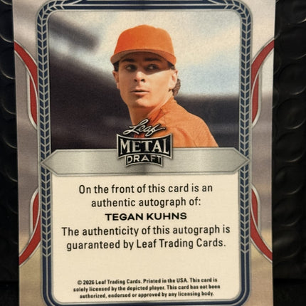 Leaf 2026 Tegan Kuhns Pick#32 St Louis Cardinals Card#BA-TK1 Auto