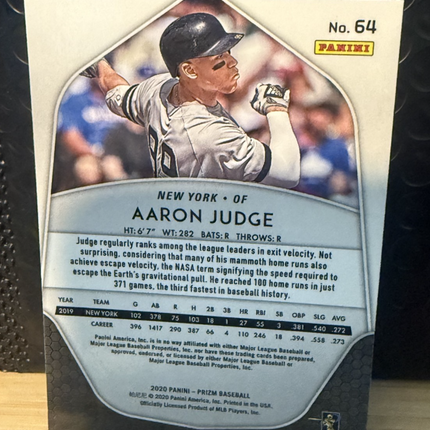 2020 Panini Prizm Aaron Judge New York Yankees #64
