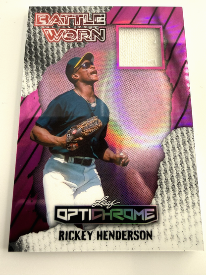 2025 Leaf Optichrome Rickey Henderson Battle Worn #BW-RH1 Jersey 4/8