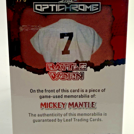 2025 Leaf Optichrome Mickey Mantle Battle Worn #BW-MM1 Jersey 1/5