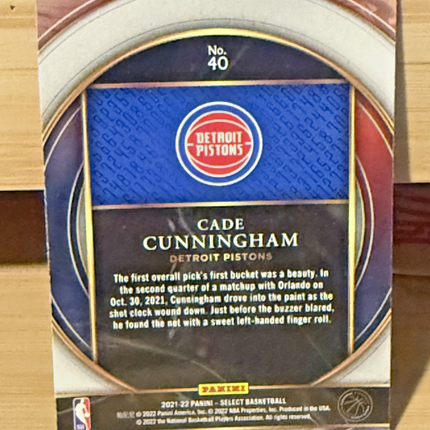 21-22 Panini Select Cade Cunningham Detriot Pistons #40