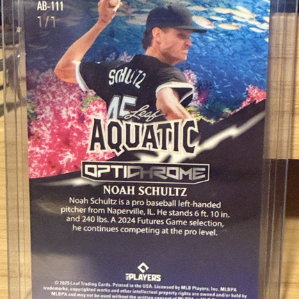 2025 Leaf Noah Schultz Chicago White Soxs #AB-111 Card 1/1
