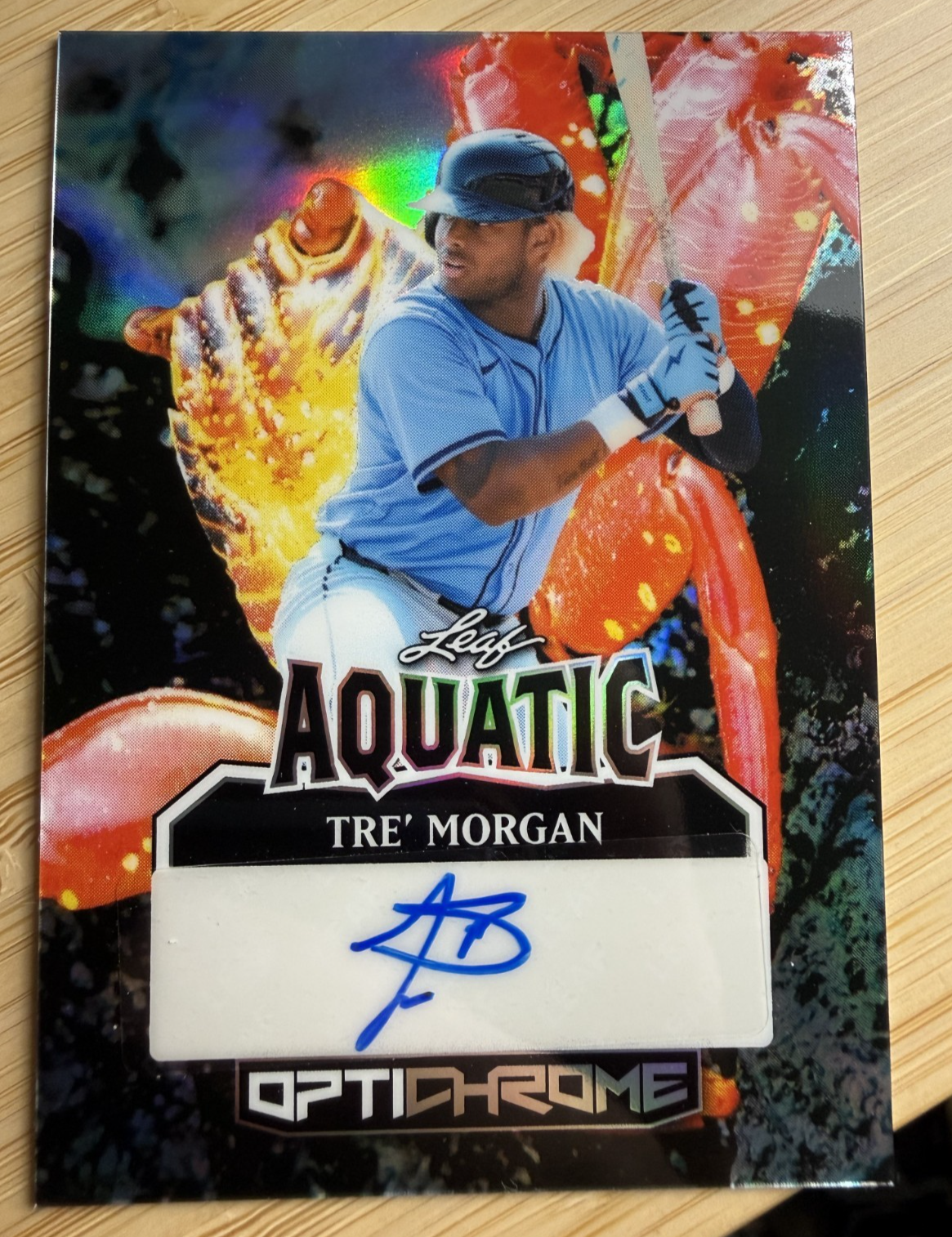 2025 Leaf Aquatic Tre Morgan Optichrome Tampa Bay Rays #AA-TM1 Auto 1/1