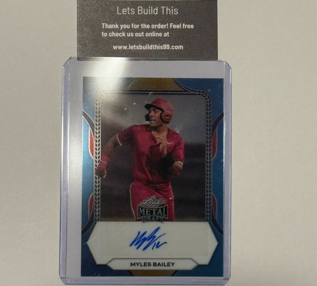 Leaf 2026 Miles Bailey Pick #75 Chicago Cubs Card# BA-MB1 Auto 8/75