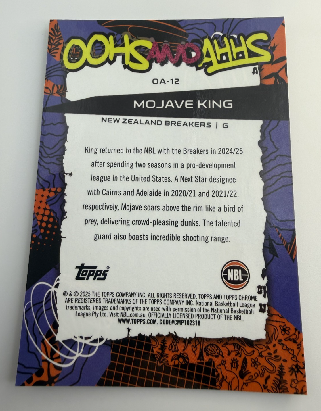 2024-25 MoJave King Topps Chrome NBL  Oohs and Ahhs