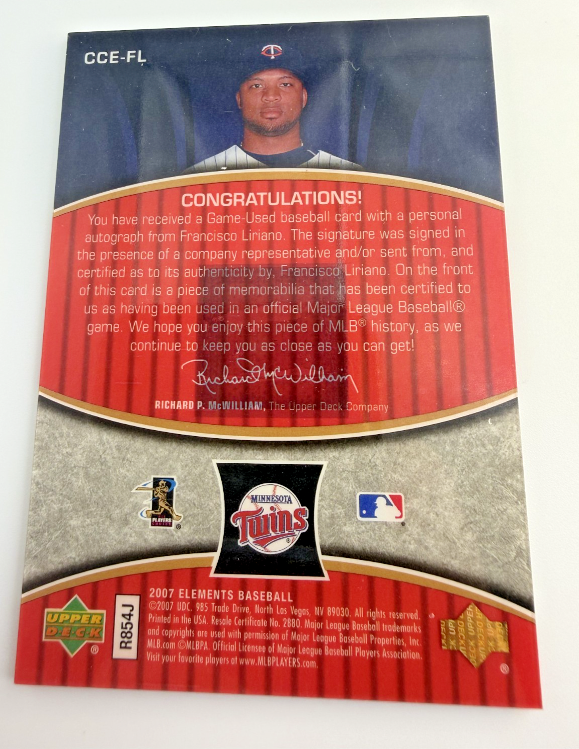 2007  Francisco Liriano Upper Deck Elements Clear Cut  Auto 179/350 #CCE-FL