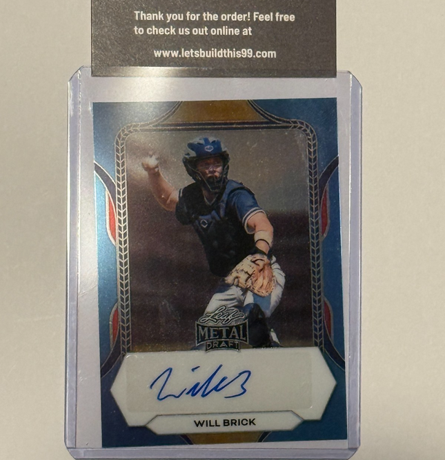 Leaf 2026 Will Brick Pick #131 Toronto Blue Jays Card# BA-WB1 Auto 18/75