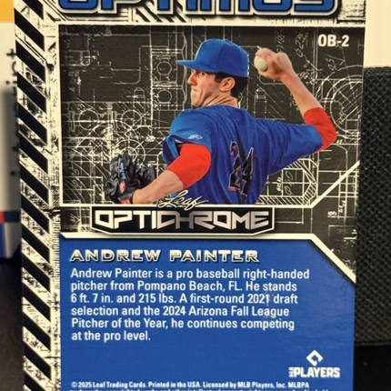 2025 Leaf Andrew Painter Philadelphia Phillies Card #OB -2 Numbered 1/1