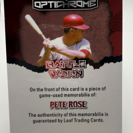 2025 Battle Worn Pete Rose Optichrome Cincinnati Reds # BW-PR1 Jersey 5/8