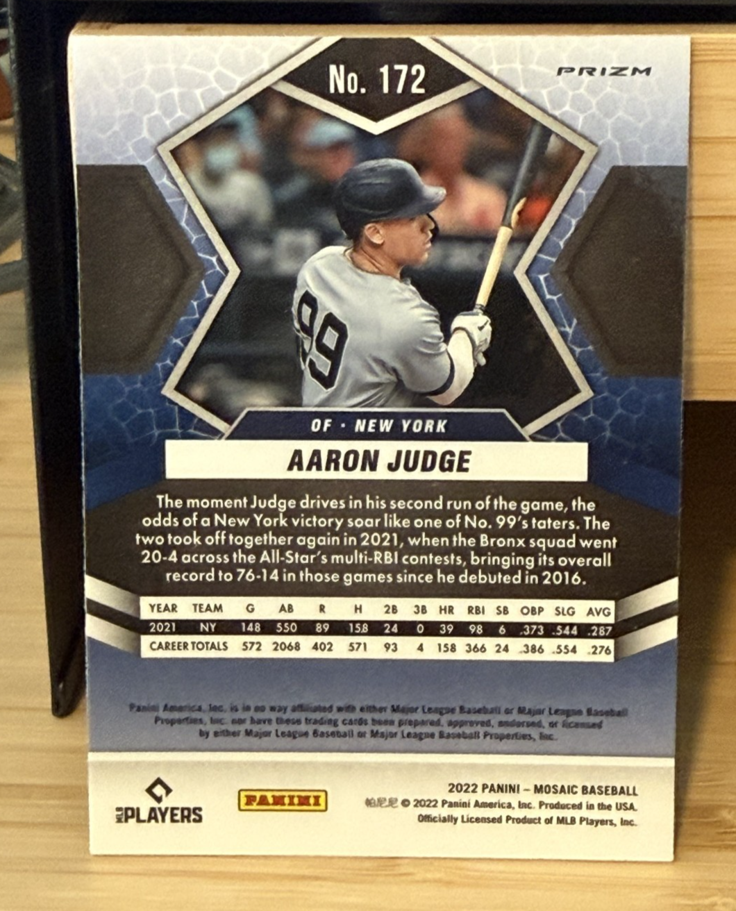 2022 Panini Mosaic Aaron Judge New York Yankees #172