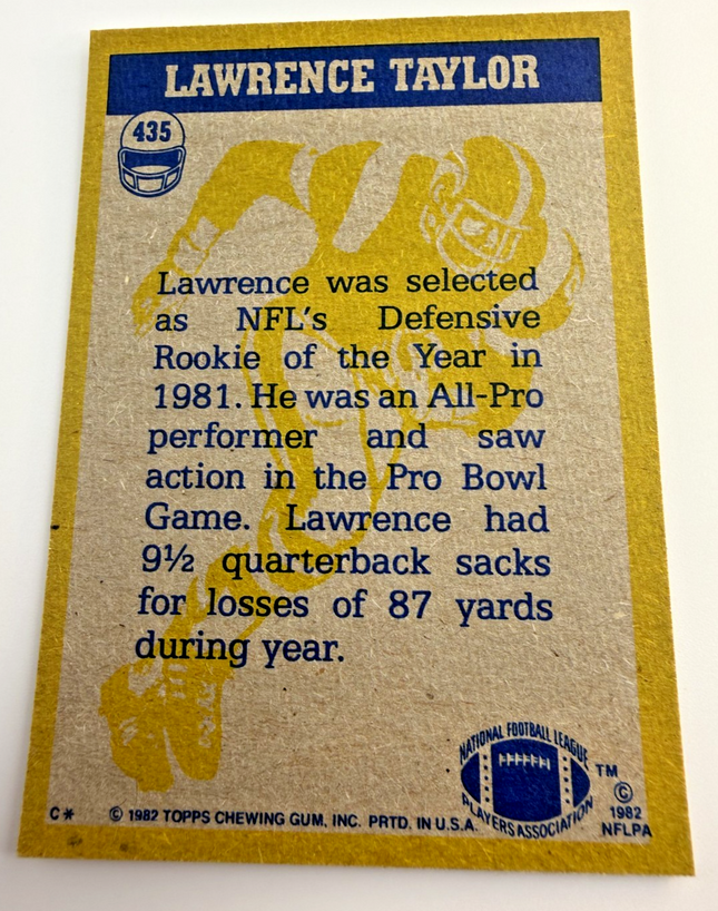 1982 Topps - Lawrence Taylor In Action #435 New York Giants