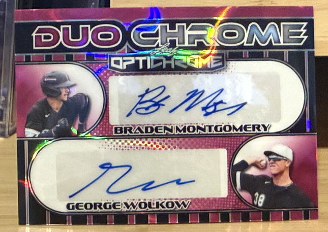 2025 Leaf Braden Montgomery/ George Wolkow Card #D-4 White Soxs  Auto 6/8