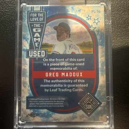 2026 Leaf Greg Maddux Love of the game, Game Used Memorabilia #FL-16 Number 6/20