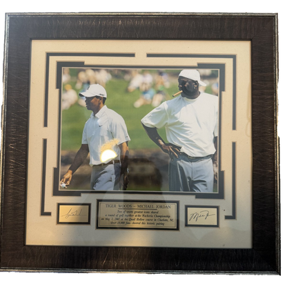 Quail Hollow 2007 Tiger Woods and Michael Jordan Photo Engraved Signature