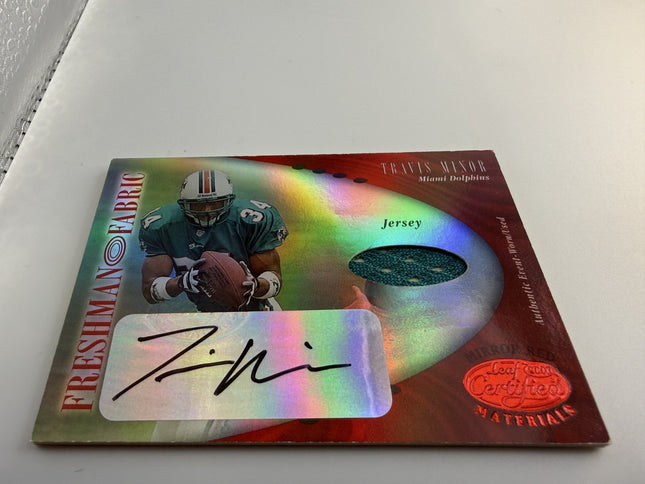 Travis Minor Fabric Mirror Red Auto #126 Numbered 1 /150 look at corners