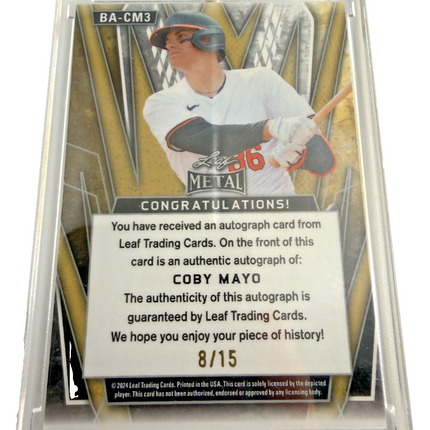 2024 Leaf Metal - Coby Mayo Autographs #BA-CM3 8/15