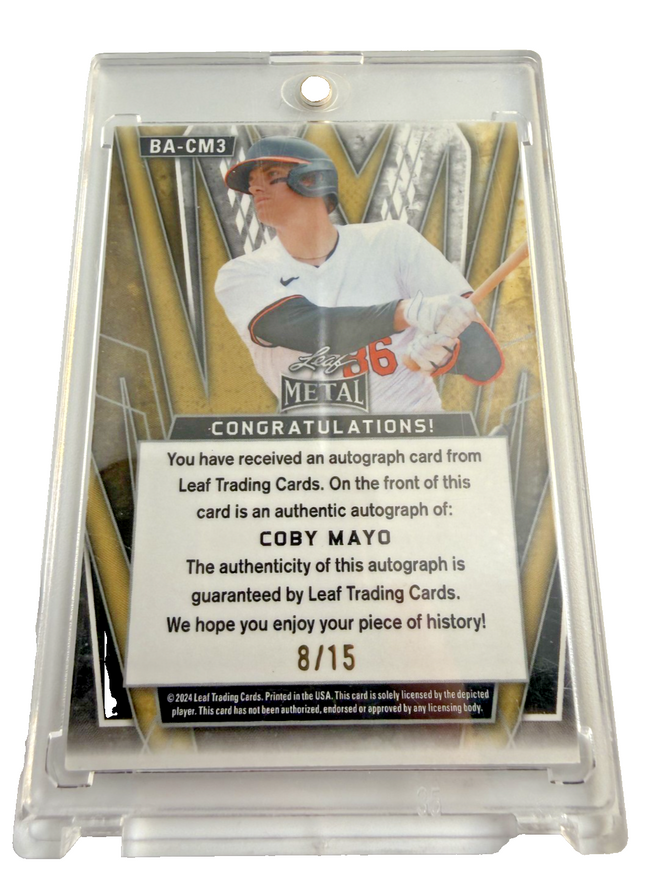 2024 Leaf Metal - Coby Mayo Autographs #BA-CM3 8/15