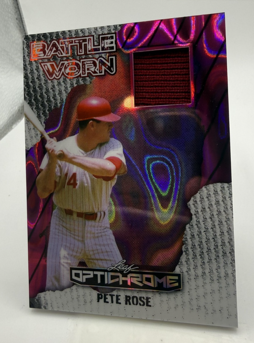 2025 Battle Worn Pete Rose Optichrome Cincinnati Reds # BW-PR1 Jersey 5/8