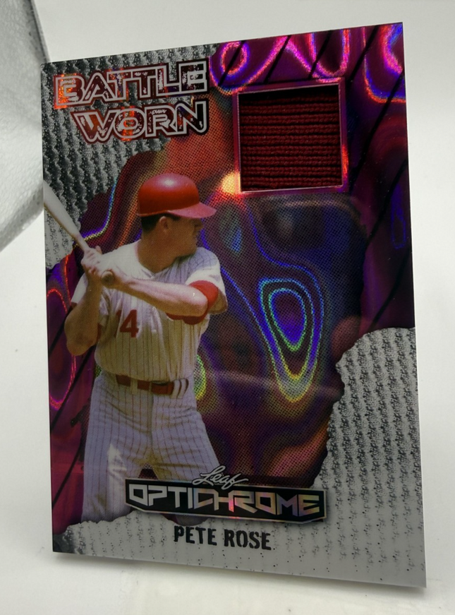 2025 Battle Worn Pete Rose Optichrome Cincinnati Reds # BW-PR1 Jersey 5/8