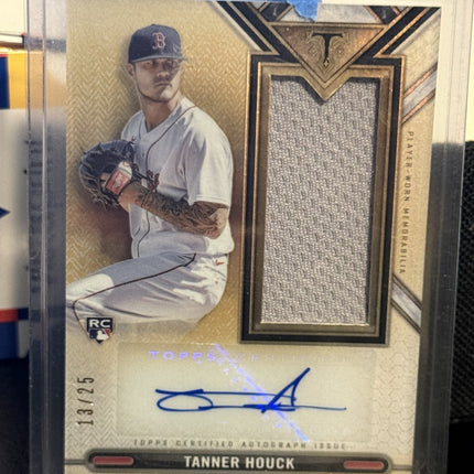 Topps 2021 Tanner Houck Boston Rex Sox Pitcher Patch/Auto 13/25 Card #ASJR-TH