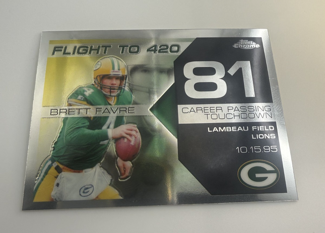 Flight to 420 Brett Favre 81 Career Passing Touchdowns Topps BFC-BF81