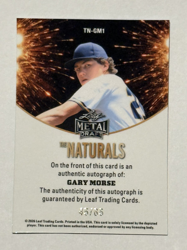 Leaf 2026 Gary Morse 2027 MLB Draft Prosect Card#TN-GM1 Auto 45/65