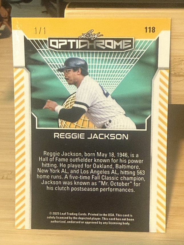 2025 Leaf Optichrome Reggie Jackson New York Yankees #118 Card 1/1