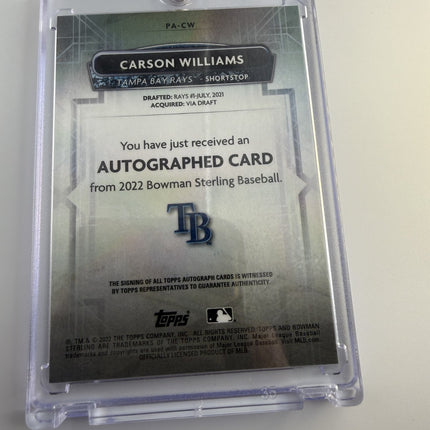 2022 Bowman Sterling Carson Williams Rookie On Card Auto Autograph #PA-CW