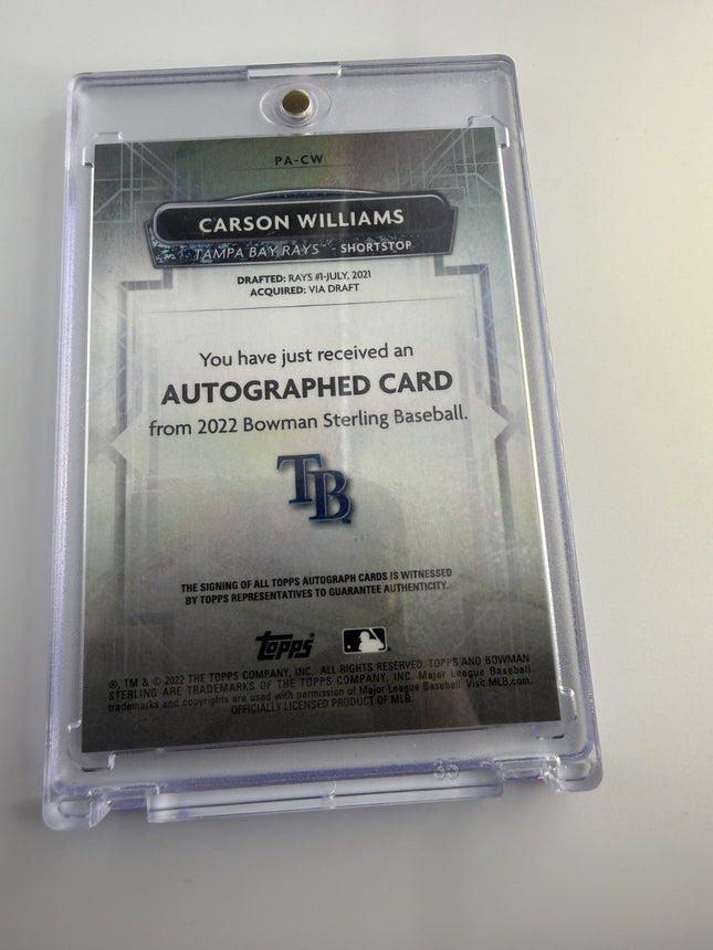 2022 Bowman Sterling Carson Williams Rookie On Card Auto Autograph #PA-CW