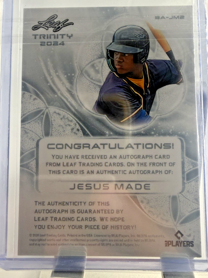 Jesus Made 2024 Leaf Trinity Bronze Auto 34/99 RC #CA-JM1  Brewers