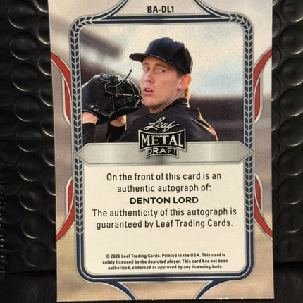 Leaf 2026 Denton Lord Pick #515 San Diego Padres Card# BA-DL1 Aut0