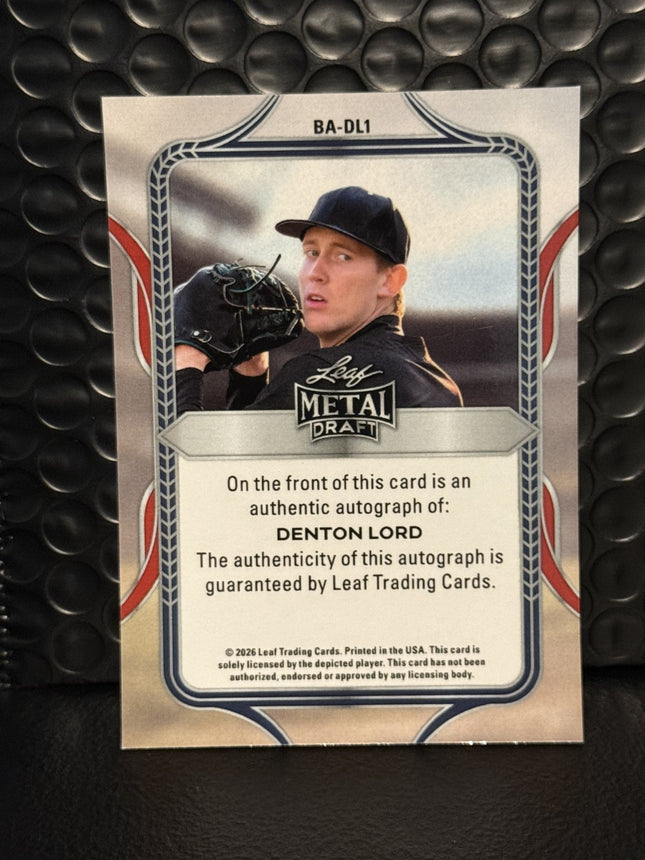 Leaf 2026 Denton Lord Pick #515 San Diego Padres Card# BA-DL1 Aut0